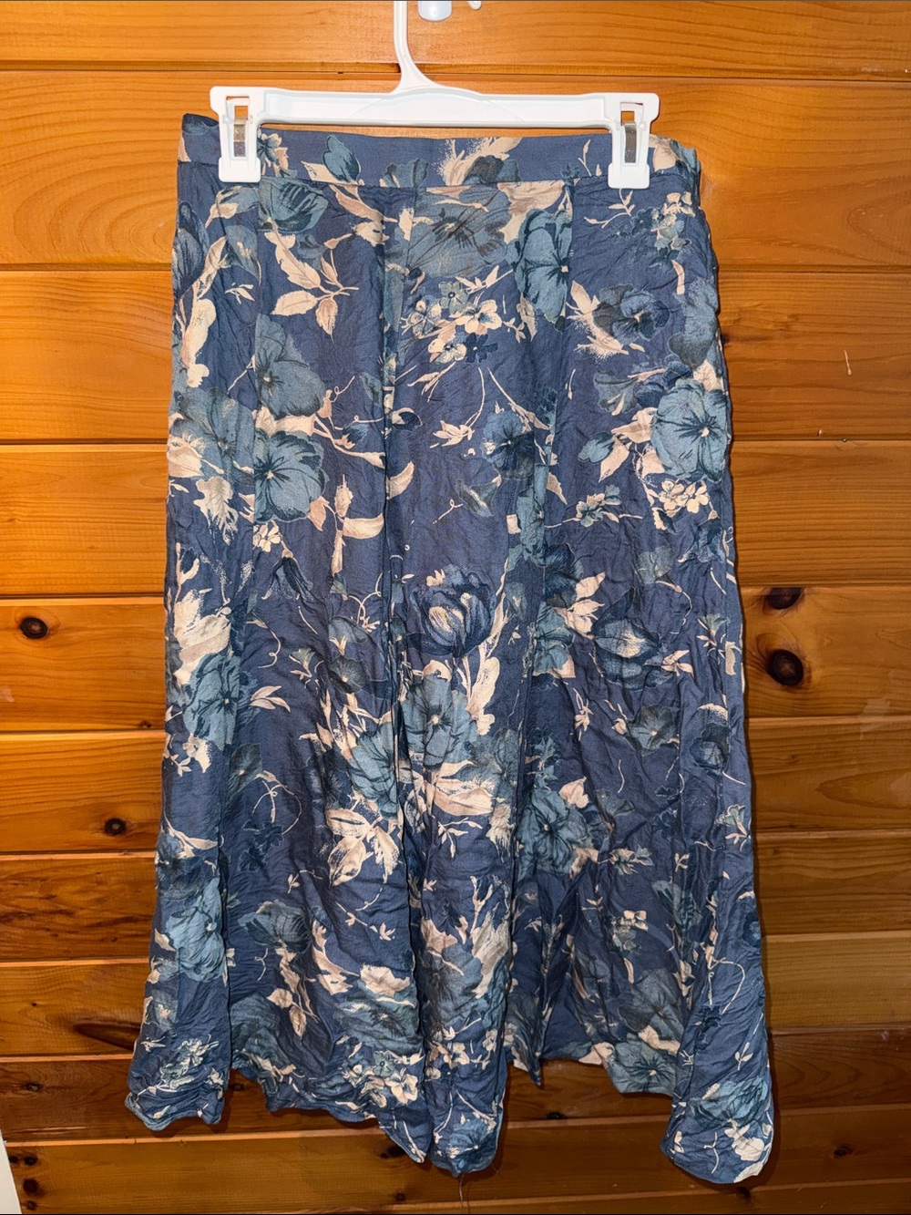 Blue Floral A-Line Women's Skirt
